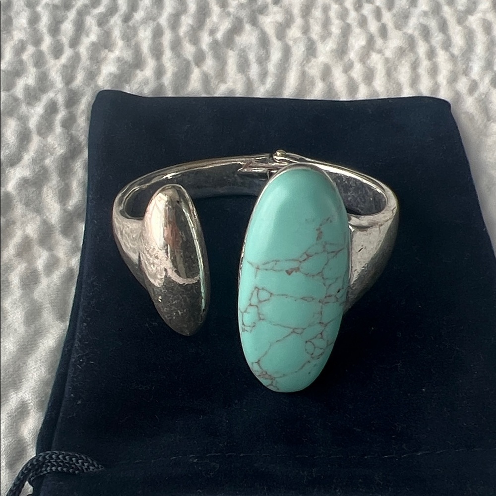 Robert Lee Morris Silver and Turquoise Bracelet